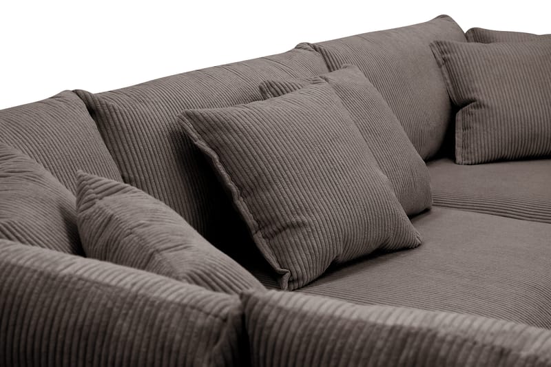 Rossita Lyx 4-seters Venstrevendt L-formet Extra Dyp Sjeselongsofa i Manchester - Mørkegrå Kordfløyel - Møbler - Sofaer - Sofaer med sjeselong - 4 seters sofa med divan