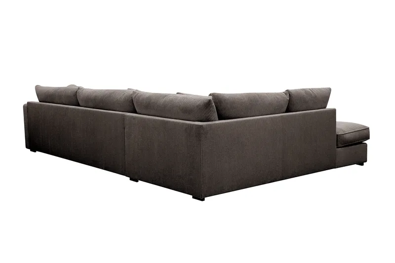 Rossita Lyx 4-seters Venstrevendt L-formet Extra Dyp Sjeselongsofa i Manchester - Mørkegrå Kordfløyel - Møbler - Sofaer - Sofaer med sjeselong - 4 seters sofa med divan