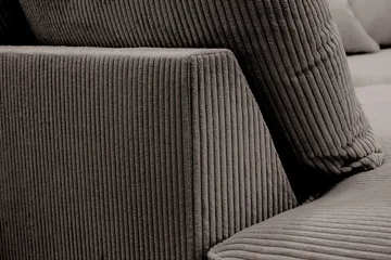 Rossita Lyx 4-seters Venstrevendt L-formet Extra Dyp Sjeselongsofa i Manchester - Mørkegrå Kordfløyel - Møbler - Sofaer - Sofaer med sjeselong - 4 seters sofa med divan