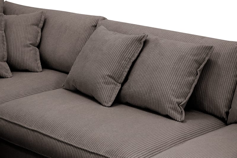 Rossita Lyx 4-seters Venstrevendt L-formet Extra Dyp Sjeselongsofa i Manchester - Mørkegrå Kordfløyel - Møbler - Sofaer - Sofaer med sjeselong - 4 seters sofa med divan