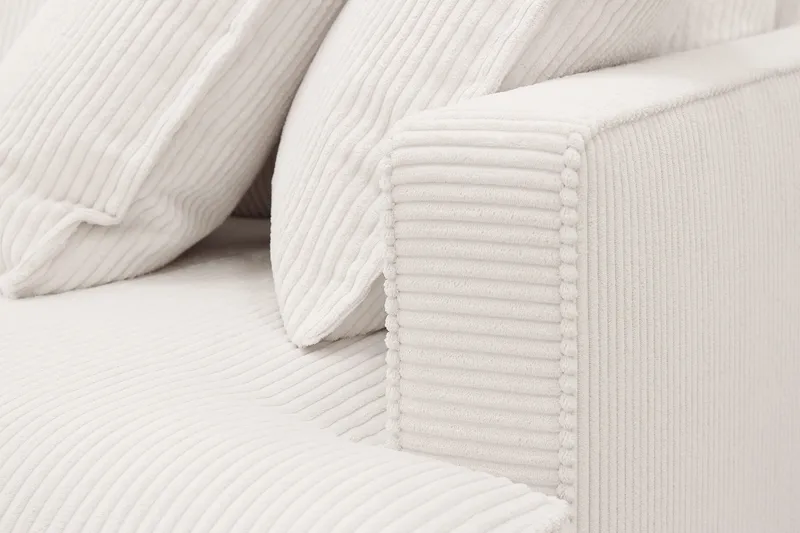 Rossita Lyx 4-seters Venstrevendt L-formet Extra Dyp Sjeselongsofa i Manchester - Offwhite - Møbler - Sofaer - Sofaer med sjeselong - 4 seters sofa med divan