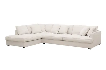 Rossita Lyx 4-seters Venstrevendt L-formet Extra Dyp Sjeselongsofa i Manchester - Offwhite - Møbler - Sofaer - Sofaer med sjeselong - 4 seters sofa med divan
