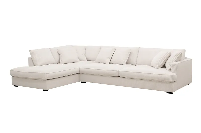 Rossita Lyx 4-seters Venstrevendt L-formet Extra Dyp Sjeselongsofa i Manchester - Offwhite - Møbler - Sofaer - Sofaer med sjeselong - 4 seters sofa med divan