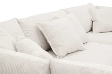 Rossita Lyx 4-seters Venstrevendt L-formet Extra Dyp Sjeselongsofa i Manchester - Offwhite - Møbler - Sofaer - Sofaer med sjeselong - 4 seters sofa med divan