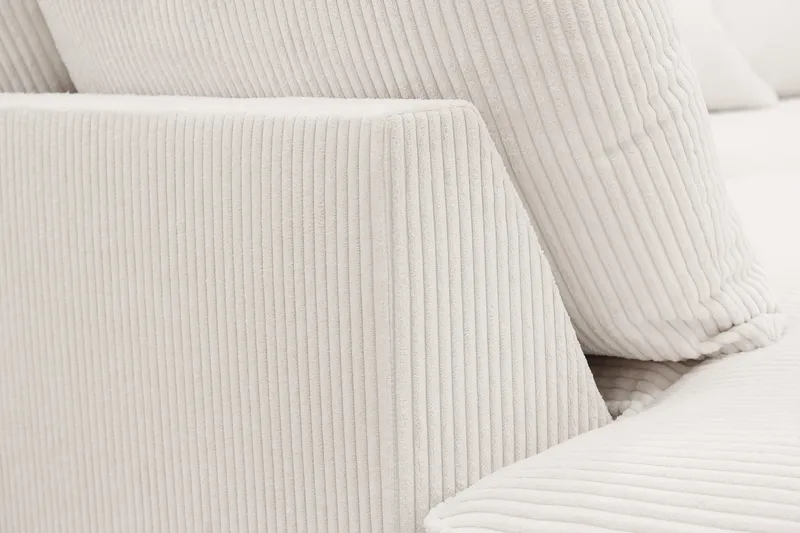 Rossita Lyx 4-seters Venstrevendt L-formet Extra Dyp Sjeselongsofa i Manchester - Offwhite - Møbler - Sofaer - Sofaer med sjeselong - 4 seters sofa med divan