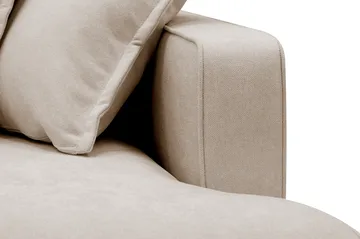 Rossita Lyx 4-seters Venstrevendt L-formet Extra Dyp Sjeselongsofa i Stoff - Beige Stoff - Møbler - Sofaer - Sofaer med sjeselong - 4 seters sofa med divan