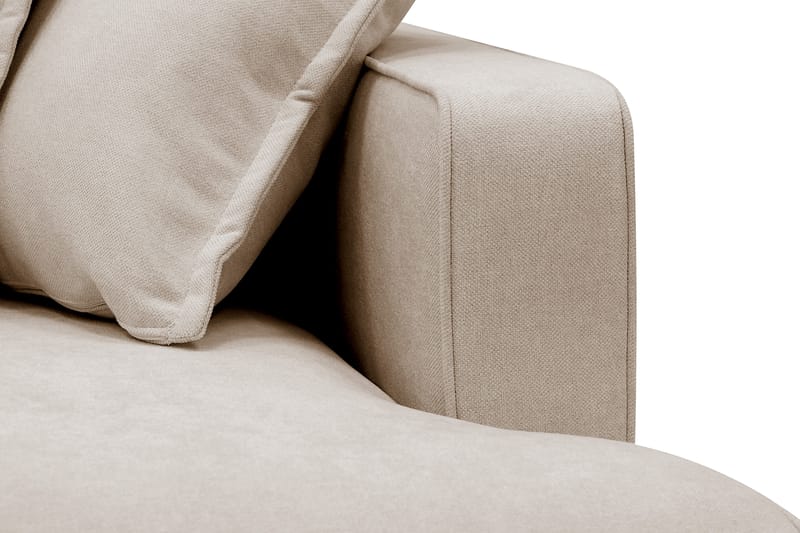 Rossita Lyx 4-seters Venstrevendt L-formet Extra Dyp Sjeselongsofa i Stoff - Beige Stoff - Møbler - Sofaer - Sofaer med sjeselong - 4 seters sofa med divan