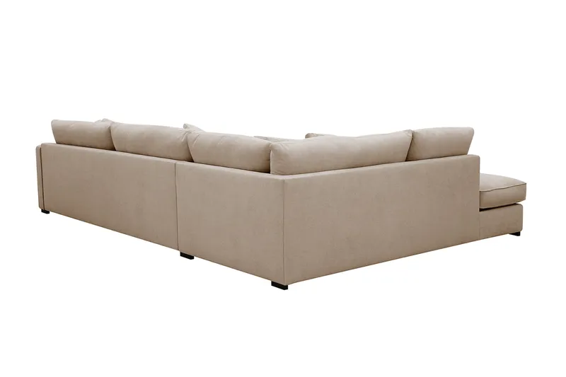 Rossita Lyx 4-seters Venstrevendt L-formet Extra Dyp Sjeselongsofa i Stoff - Beige Stoff - Møbler - Sofaer - Sofaer med sjeselong - 4 seters sofa med divan