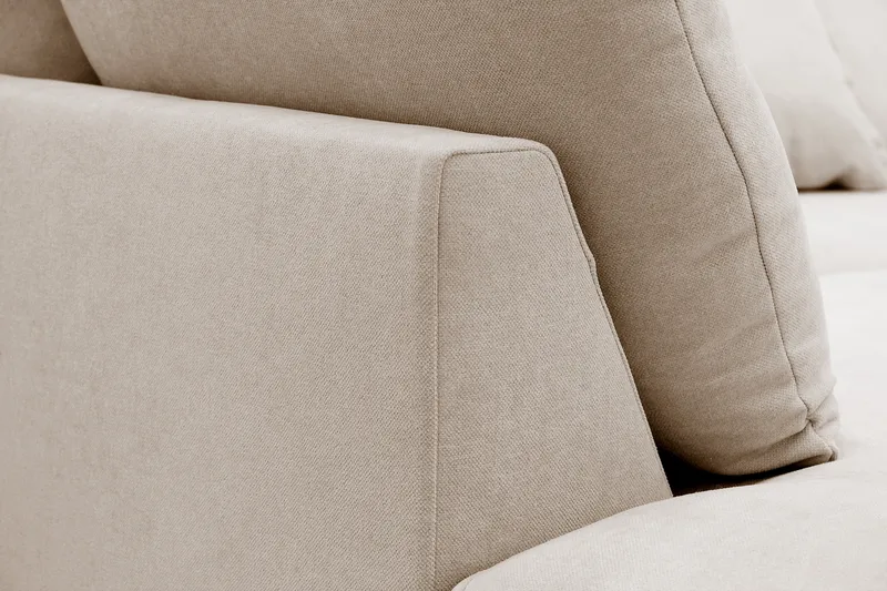 Rossita Lyx 4-seters Venstrevendt L-formet Extra Dyp Sjeselongsofa i Stoff - Beige Stoff - Møbler - Sofaer - Sofaer med sjeselong - 4 seters sofa med divan