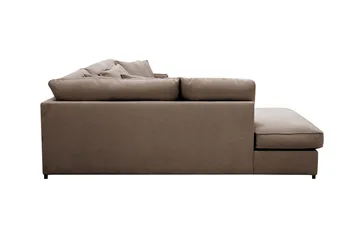 Rossita Lyx 4-seters Venstrevendt L-formet Extra Dyp Sjeselongsofa i Stoff - Brun Stoff - Møbler - Sofaer - Sofaer med sjeselong - 4 seters sofa med divan