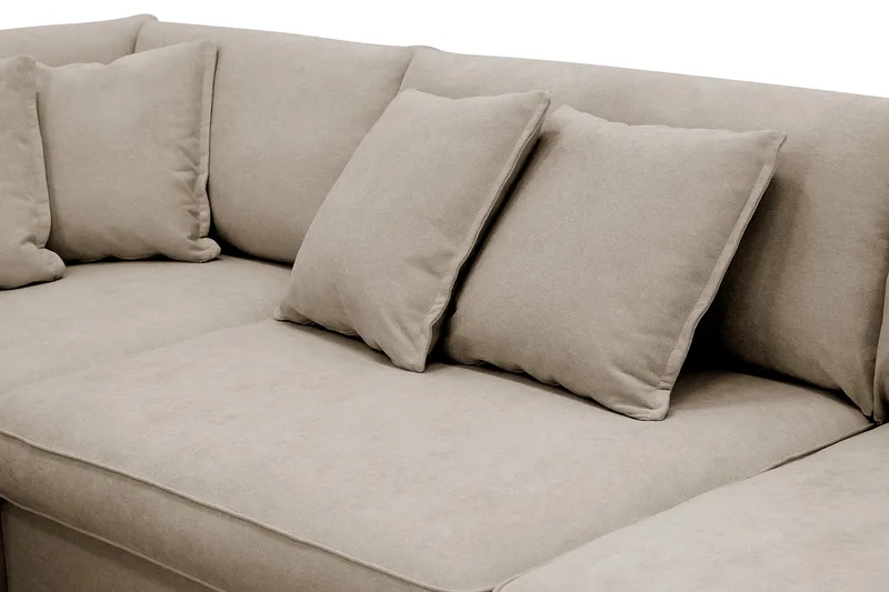 Rossita Lyx 4-seters Venstrevendt L-formet Extra Dyp Sjeselongsofa i Stoff - Brun Stoff - Møbler - Sofaer - Sofaer med sjeselong - 4 seters sofa med divan