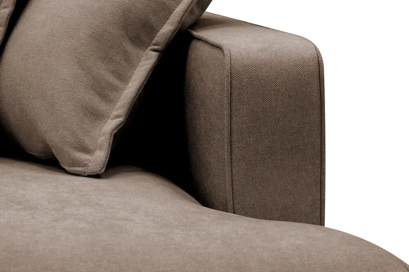 Rossita Lyx 4-seters Venstrevendt L-formet Extra Dyp Sjeselongsofa i Stoff - Brun Stoff - Møbler - Sofaer - Sofaer med sjeselong - 4 seters sofa med divan