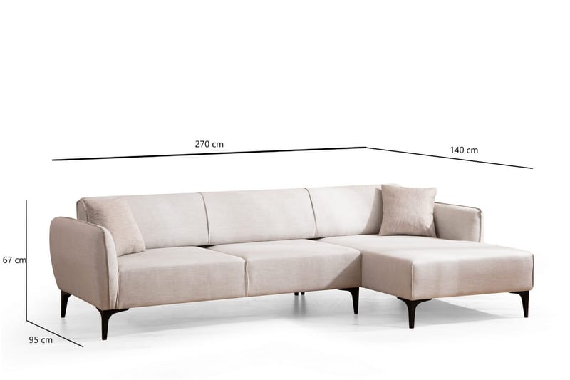 Rossland Divansofa 3-seters - Hvit - Møbler - Sofaer - Sofaer med sjeselong - 3 seters sofa med divan