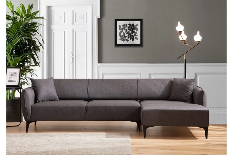 Rossland Divansofa 3-seters - Mørkegrå - Møbler - Sofaer - Sofaer med sjeselong - 3 seters sofa med divan