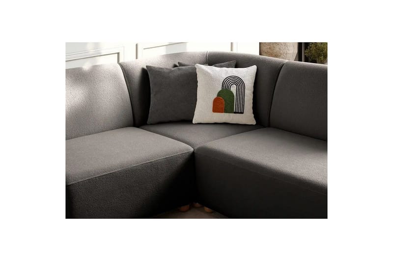 Rynvar Sofa med sjeselong 4-seter - Antrasitt - Møbler - Sofaer - Modulsofaer - Komplett modulsofa