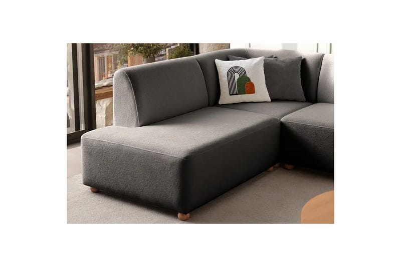 Rynvar Sofa med sjeselong 4-seter - Antrasitt - Møbler - Sofaer - Modulsofaer - Komplett modulsofa