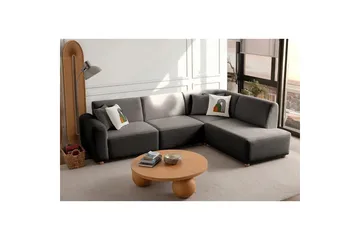 Rynvar Sofa med sjeselong 4-seter - Antrasitt - Møbler - Sofaer - Modulsofaer - Komplett modulsofa