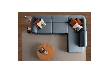 Rynvar Sofa med sjeselong 4-seter - Blå - Møbler - Sofaer - Modulsofaer - Komplett modulsofa