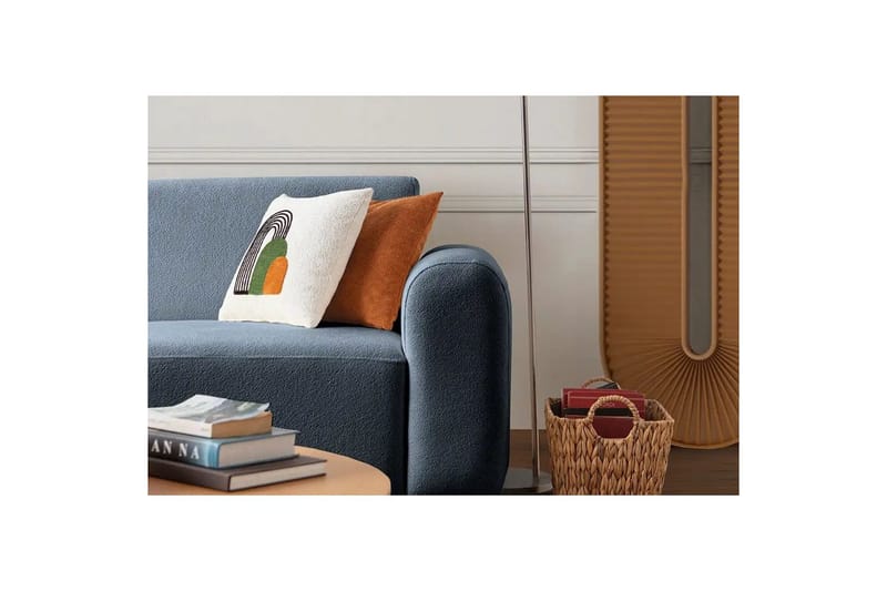 Rynvar Sofa med sjeselong 4-seter - Blå - Møbler - Sofaer - Modulsofaer - Komplett modulsofa