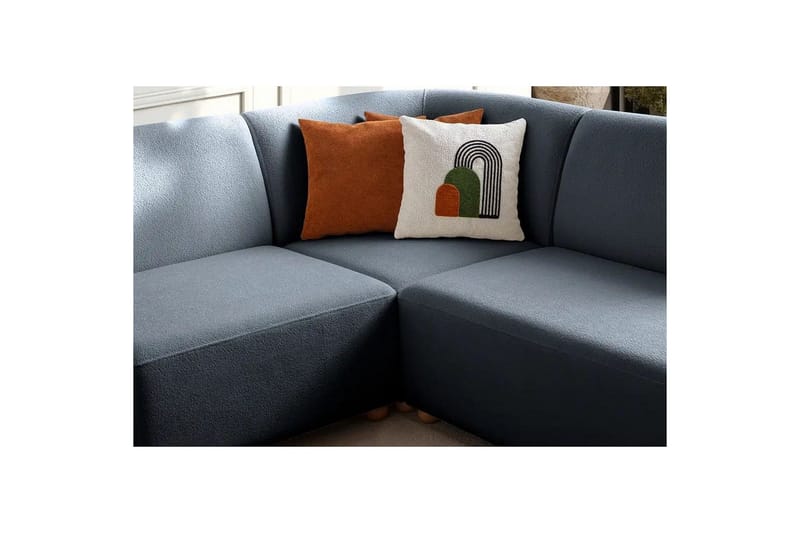 Rynvar Sofa med sjeselong 4-seter - Blå - Møbler - Sofaer - Modulsofaer - Komplett modulsofa