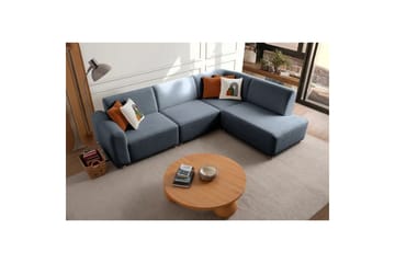 Rynvar Sofa med sjeselong 4-seter - Blå - Møbler - Sofaer - Sofaer med sjeselong - 4 seters sofa med divan