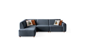 Rynvar Sofa med sjeselong 4-seter - Blå - Møbler - Sofaer - Sofaer med sjeselong - 4 seters sofa med divan