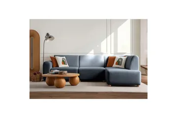 Rynvar Sofa med sjeselong 4-seter - Blå - Møbler - Sofaer - Sofaer med sjeselong - 4 seters sofa med divan