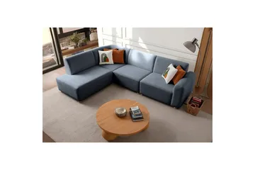 Rynvar Sofa med sjeselong 4-seter - Blå - Møbler - Sofaer - Sofaer med sjeselong - 4 seters sofa med divan