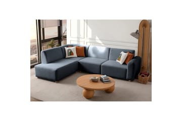 Rynvar Sofa med sjeselong 4-seter - Blå - Møbler - Sofaer - Modulsofaer - Komplett modulsofa