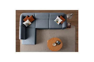 Rynvar Sofa med sjeselong 4-seter - Blå - Møbler - Sofaer - Sofaer med sjeselong - 4 seters sofa med divan