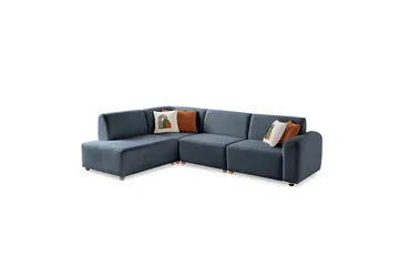 Rynvar Sofa med sjeselong 4-seter - Blå - Møbler - Sofaer - Sofaer med sjeselong - 4 seters sofa med divan