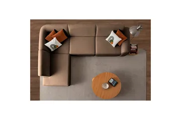 Rynvar Sofa med sjeselong 4-seter - Brun - Møbler - Sofaer - Modulsofaer - Komplett modulsofa