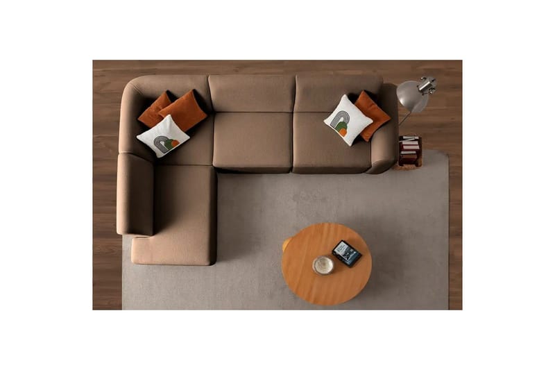 Rynvar Sofa med sjeselong 4-seter - Brun - Møbler - Sofaer - Modulsofaer - Komplett modulsofa