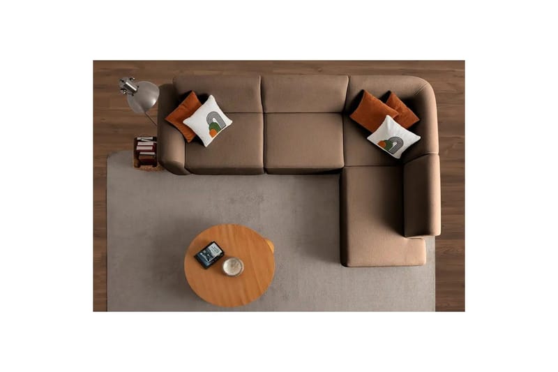 Rynvar Sofa med sjeselong 4-seter - Brun - Møbler - Sofaer - Modulsofaer - Komplett modulsofa