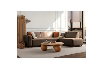 Rynvar Sofa med sjeselong 4-seter - Brun - Møbler - Sofaer - Modulsofaer - Komplett modulsofa