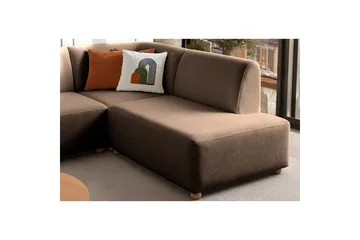 Rynvar Sofa med sjeselong 4-seter - Brun - Møbler - Sofaer - Modulsofaer - Komplett modulsofa