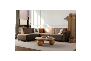 Rynvar Sofa med sjeselong 4-seter - Brun - Møbler - Sofaer - Modulsofaer - Komplett modulsofa