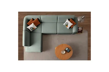 Rynvar Sofa med sjeselong 4-seter - Grønn - Møbler - Sofaer - Modulsofaer - Komplett modulsofa