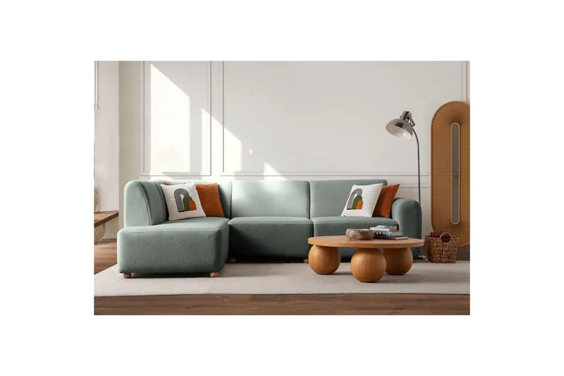 Rynvar Sofa med sjeselong 4-seter - Grønn - Møbler - Sofaer - Sofaer med sjeselong - 4 seters sofa med divan