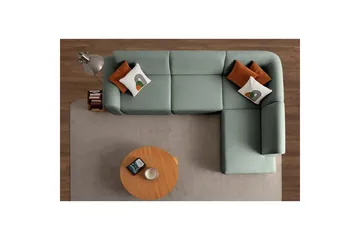 Rynvar Sofa med sjeselong 4-seter - Grønn - Møbler - Sofaer - Modulsofaer - Komplett modulsofa