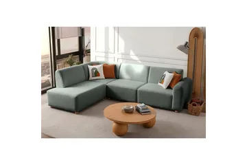 Rynvar Sofa med sjeselong 4-seter - Grønn - Møbler - Sofaer - Modulsofaer - Komplett modulsofa