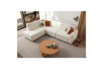 Rynvar Sofa med sjeselong 4-seter - Hvit - Møbler - Sofaer - Modulsofaer - Komplett modulsofa