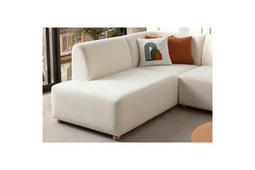 Rynvar Sofa med sjeselong 4-seter - Hvit - Møbler - Sofaer - Modulsofaer - Komplett modulsofa