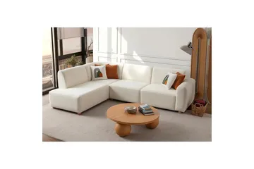 Rynvar Sofa med sjeselong 4-seter - Hvit - Møbler - Sofaer - Modulsofaer - Komplett modulsofa