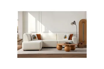 Rynvar Sofa med sjeselong 4-seter - Hvit - Møbler - Sofaer - Modulsofaer - Komplett modulsofa