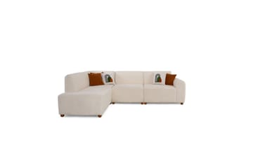 Rynvar Sofa med sjeselong 4-seter - Hvit - Møbler - Sofaer - Modulsofaer - Komplett modulsofa