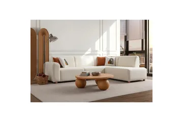 Rynvar Sofa med sjeselong 4-seter - Hvit - Møbler - Sofaer - Modulsofaer - Komplett modulsofa