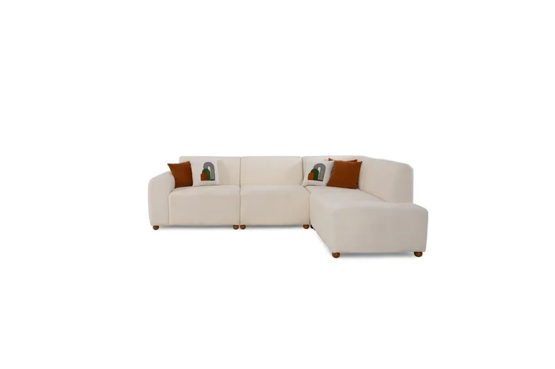 Rynvar Sofa med sjeselong 4-seter, Hvit