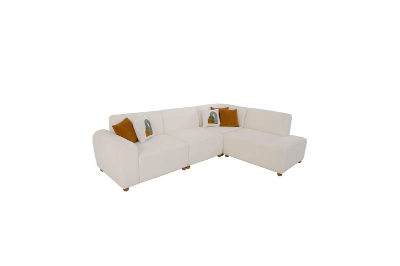 Rynvar Sofa med sjeselong 4-seter - Hvit - Møbler - Sofaer - Sofaer med sjeselong - 4 seters sofa med divan