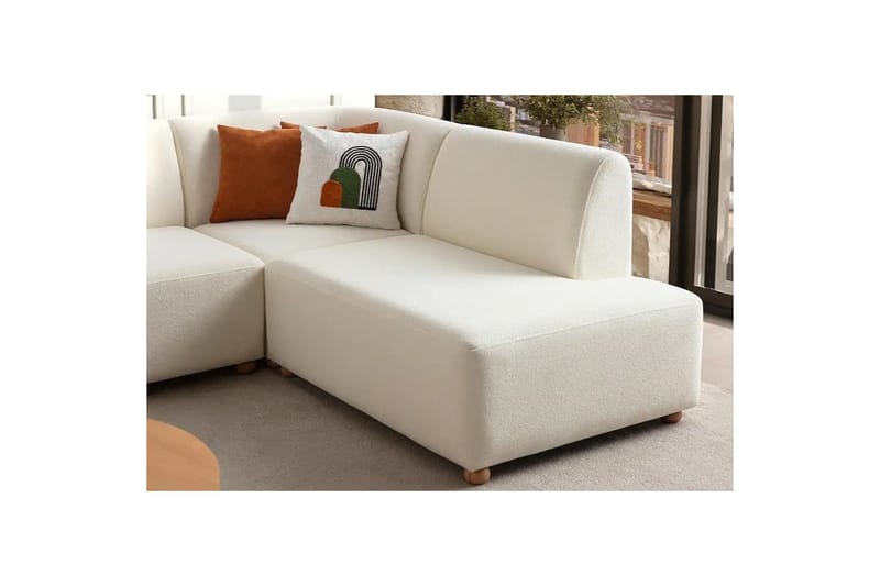 Rynvar Sofa med sjeselong 4-seter - Hvit - Møbler - Sofaer - Sofaer med sjeselong - 4 seters sofa med divan